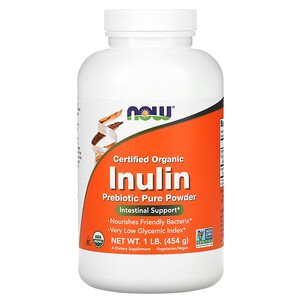Now Foods Certified Organic Inulin Prebiotic Pure Powder 1 lb (454g)