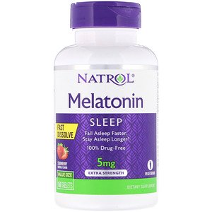 Natrol Melatonin Fast Dissolve Extra Strength Strawberry 5mg 150 Tablets