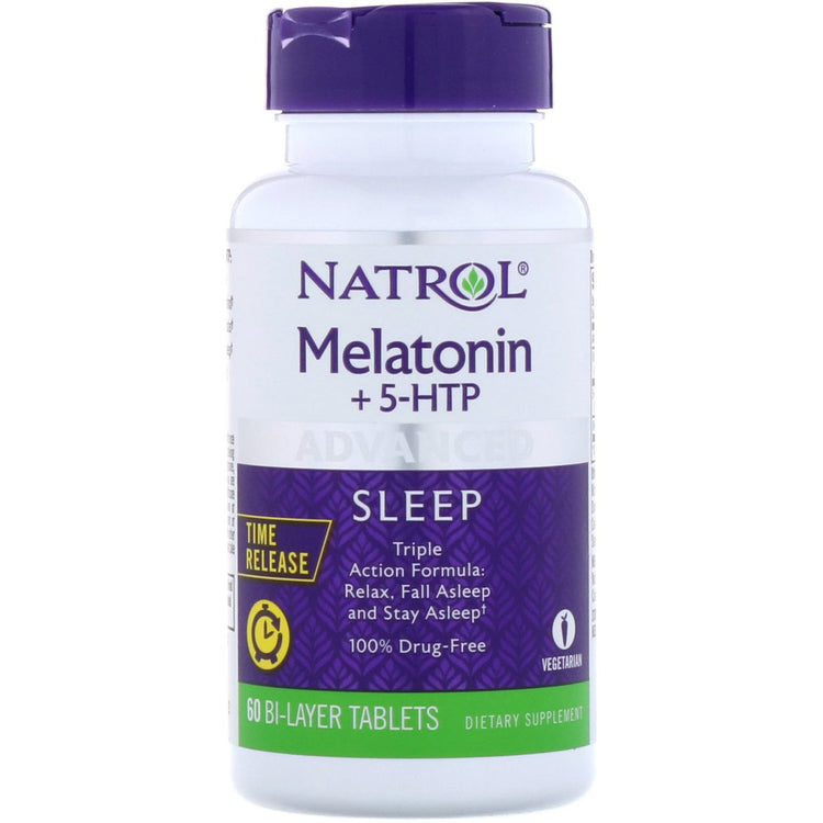 Natrol, Melatonin + 5-HTP, 60 Bi-Layer Tablets