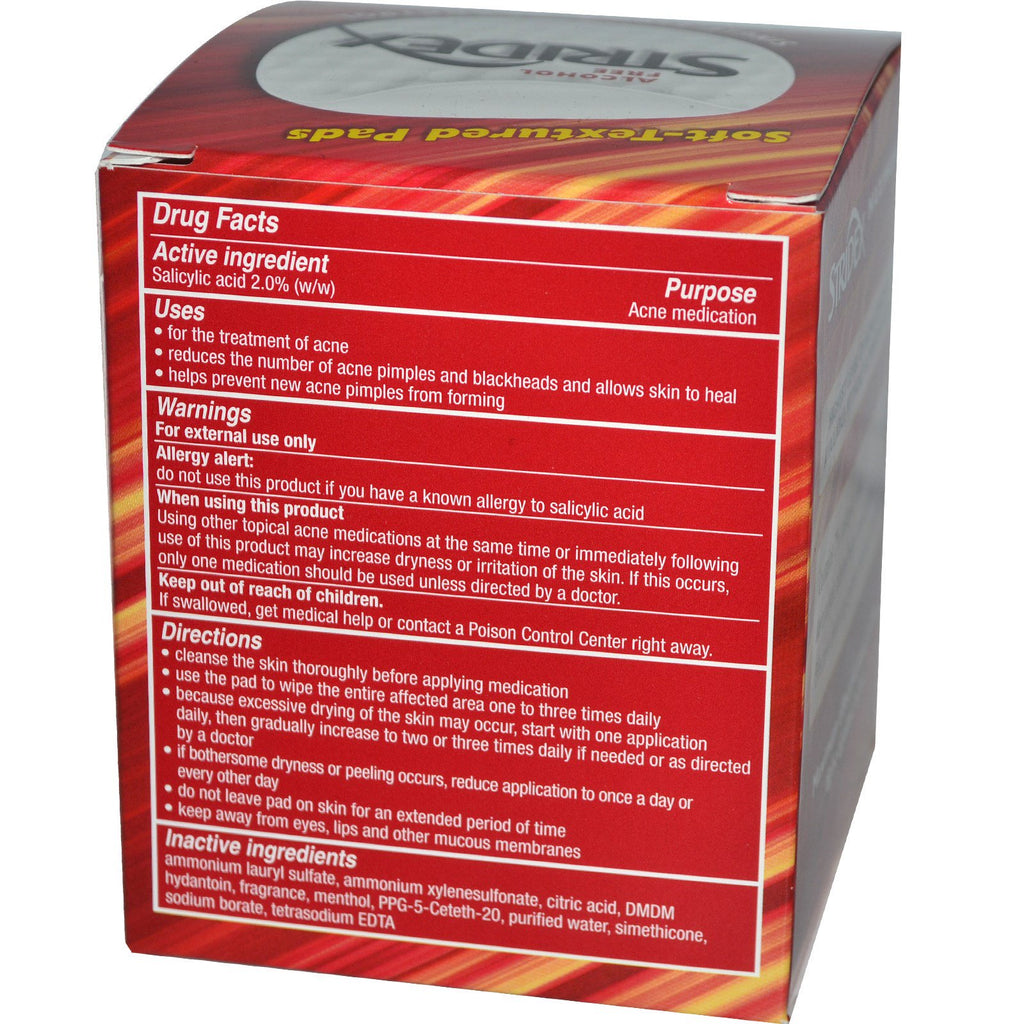 Stridex Single-Step Acne Control Maximum Alcohol Free 90 Soft Touch Pads